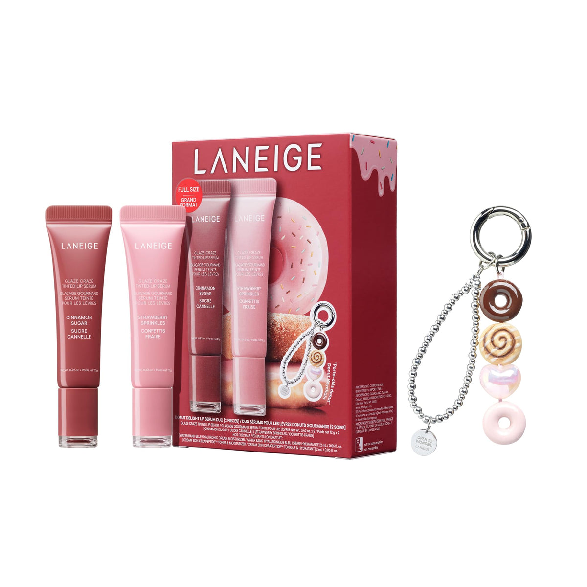 LANEIGE Glaze Craze Cinnamon Sugar lip serum swatch for glossy mauve pink lips.