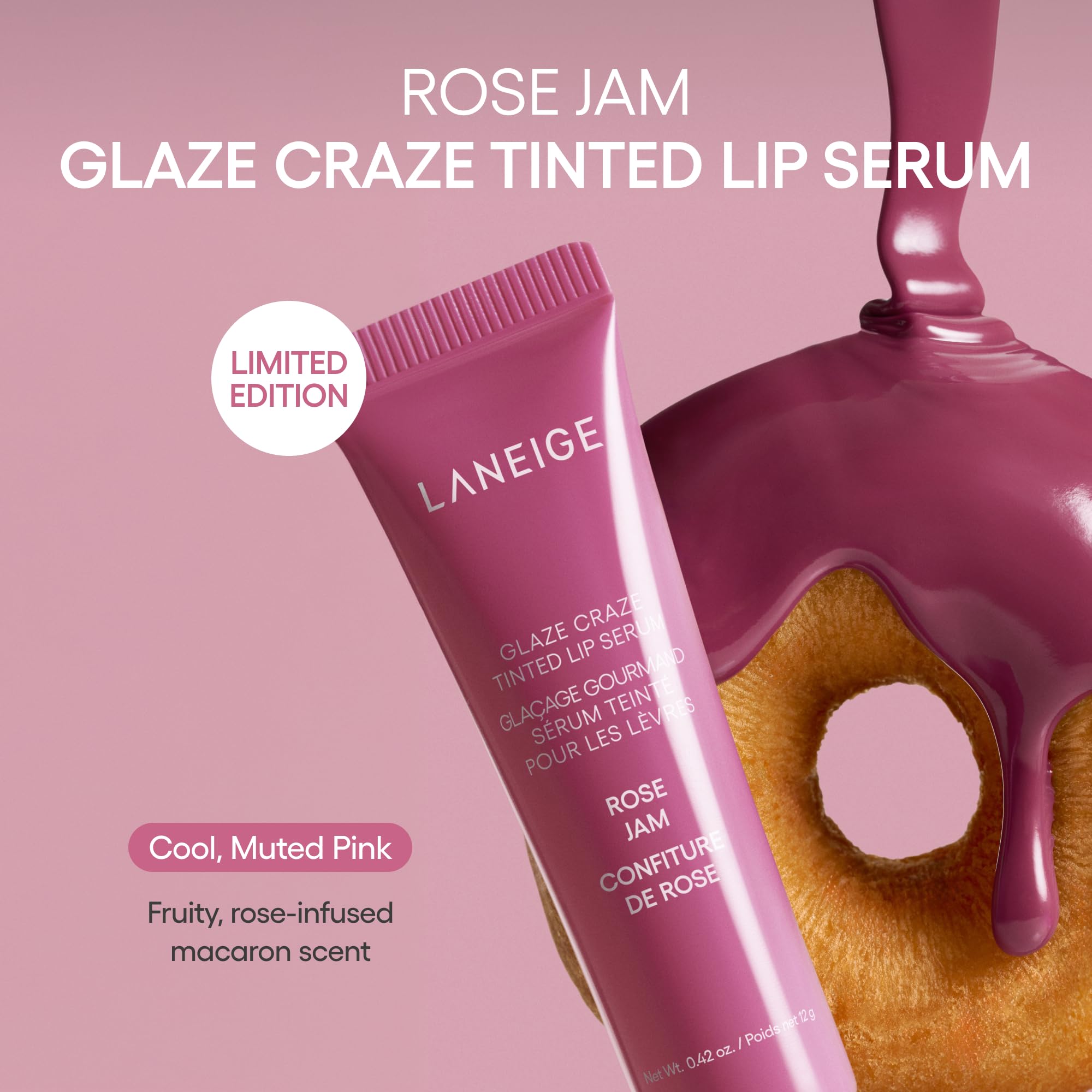 Laneige serum-infused formula nourishes lips while delivering glow.