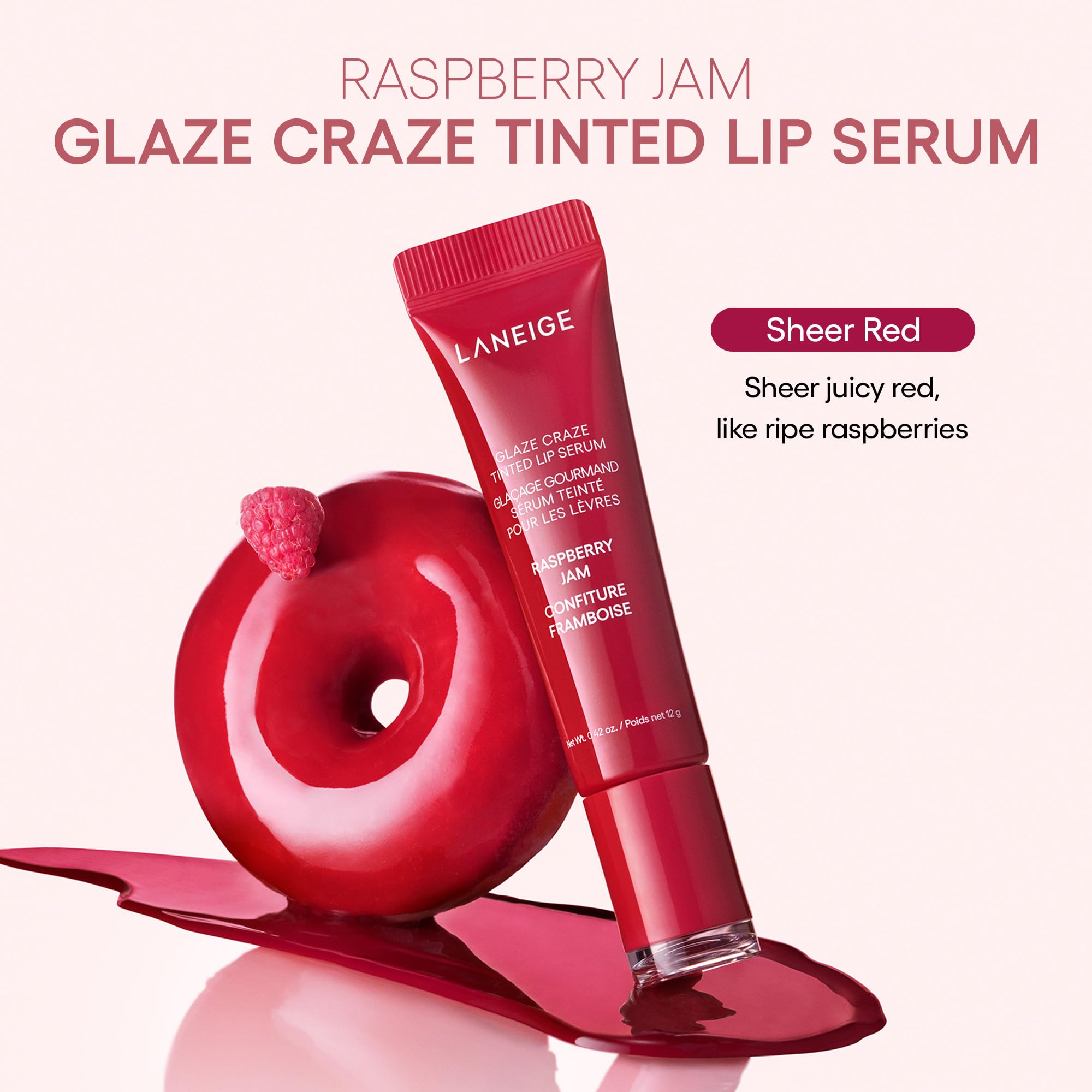 LANEIGE Glaze Craze lip tint swirl captures sheer color and hydration.
