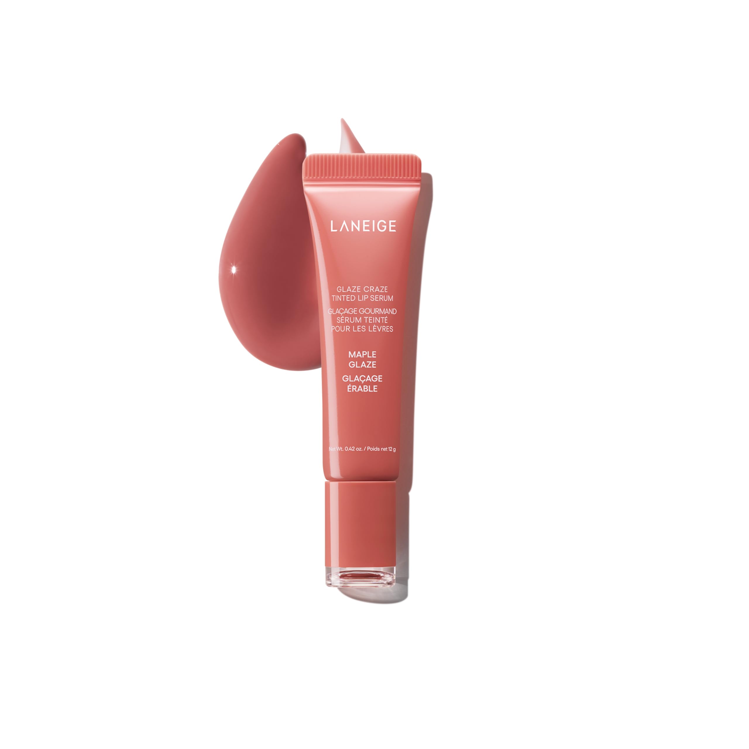 Laneige Glaze Craze Maple bottle front for glassy, nourished lips