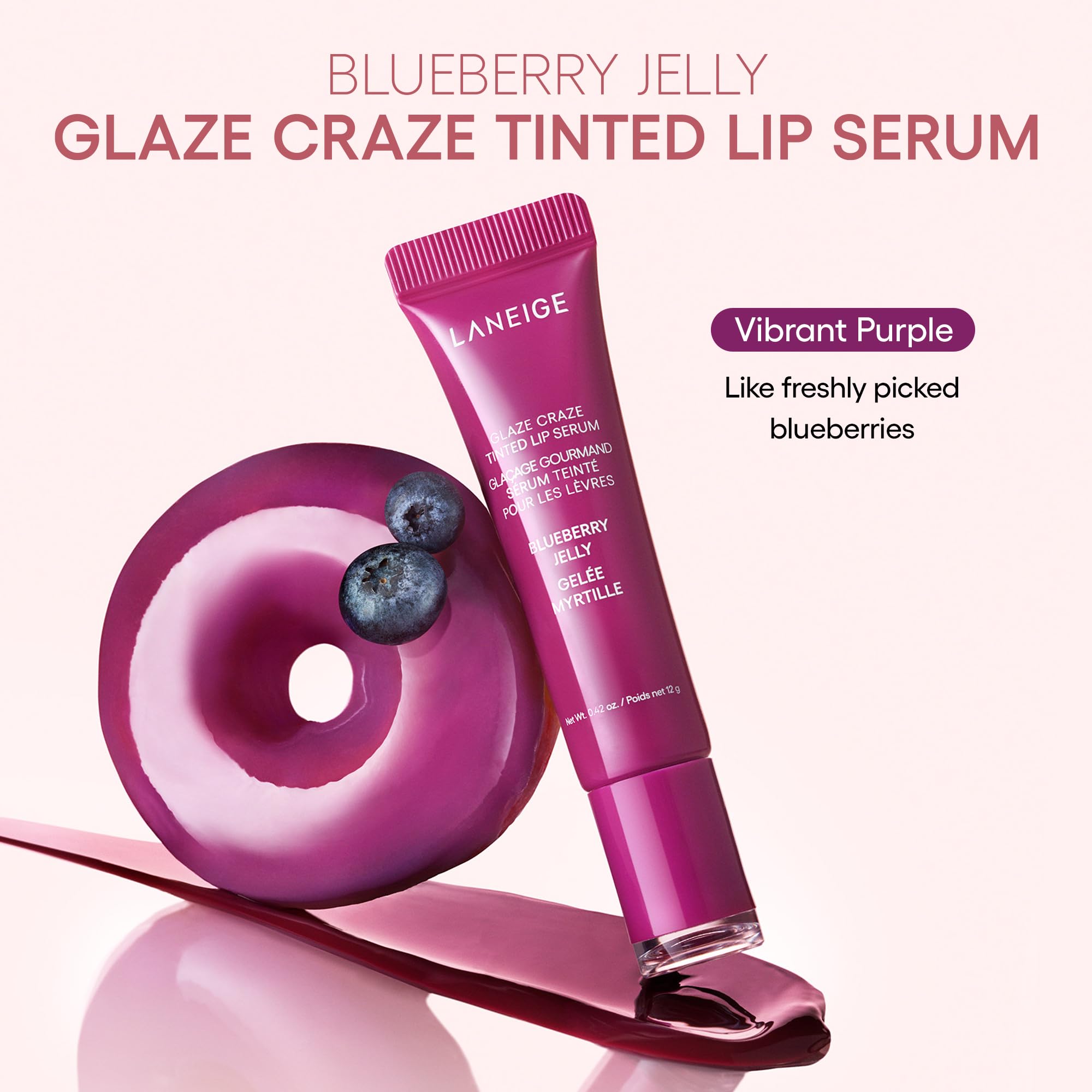 Laneige Glaze Craze nourishes lips with serum for lasting moisture.