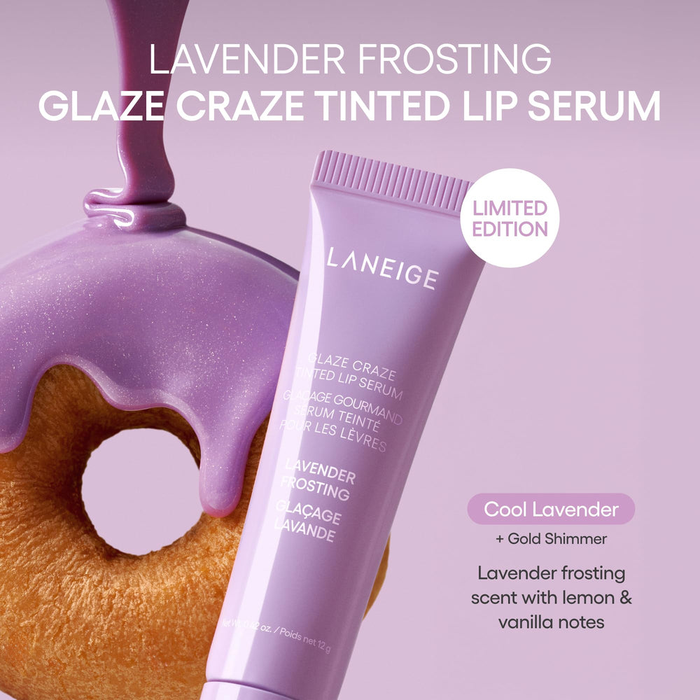 Packaging close-up of Laneige Glaze Craze limited edition Lavender Frosting