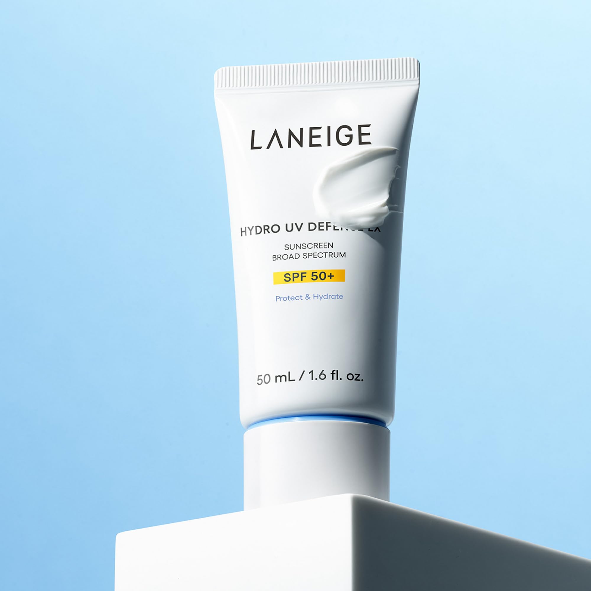 Laneige Hydro UV Defense label close-up indicating hypoallergenic formulation