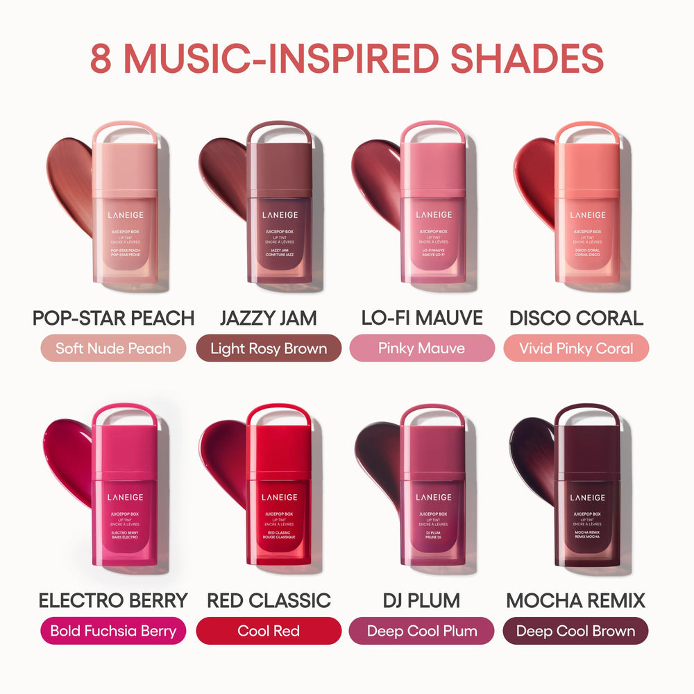LANEIGE JuicePop Box with peptides and ceramides supports hydrated lips