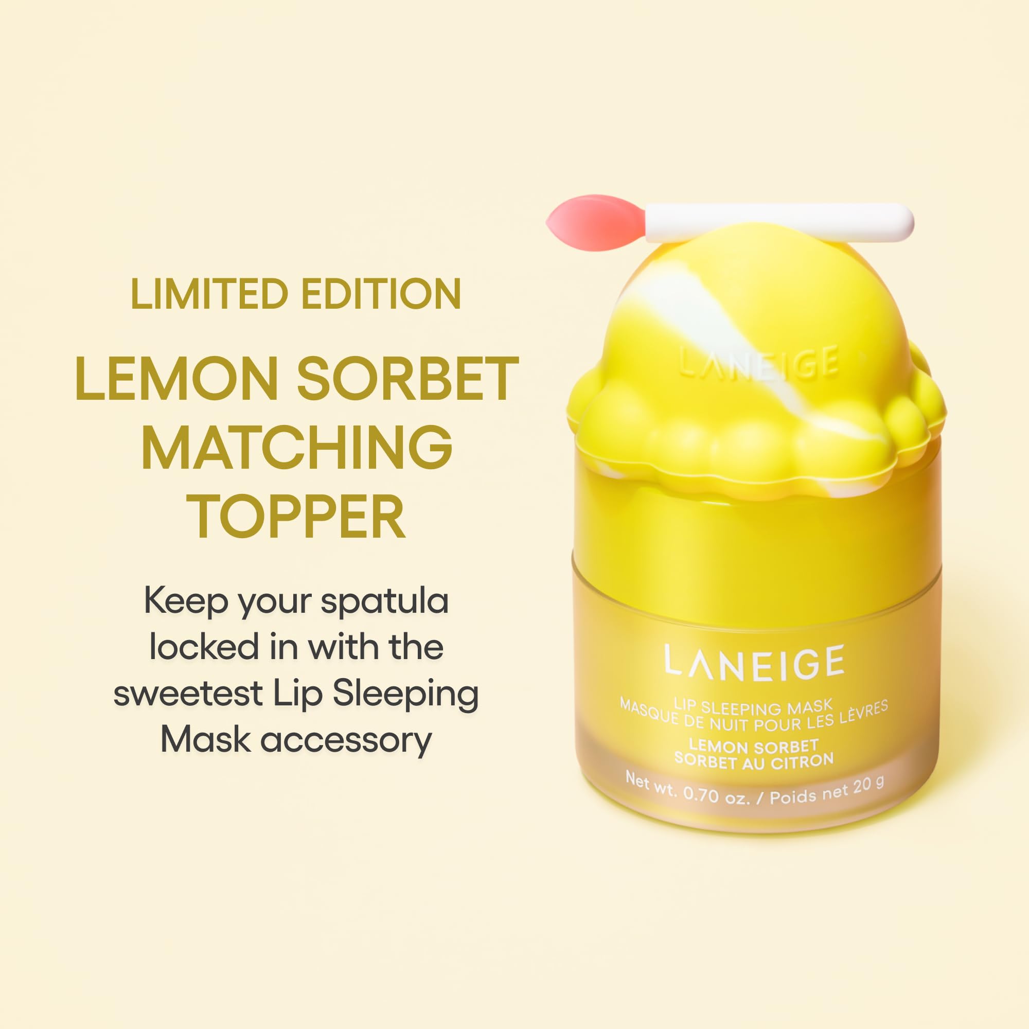 Laneige Lemon Sorbet Topper spatula locked for easy application