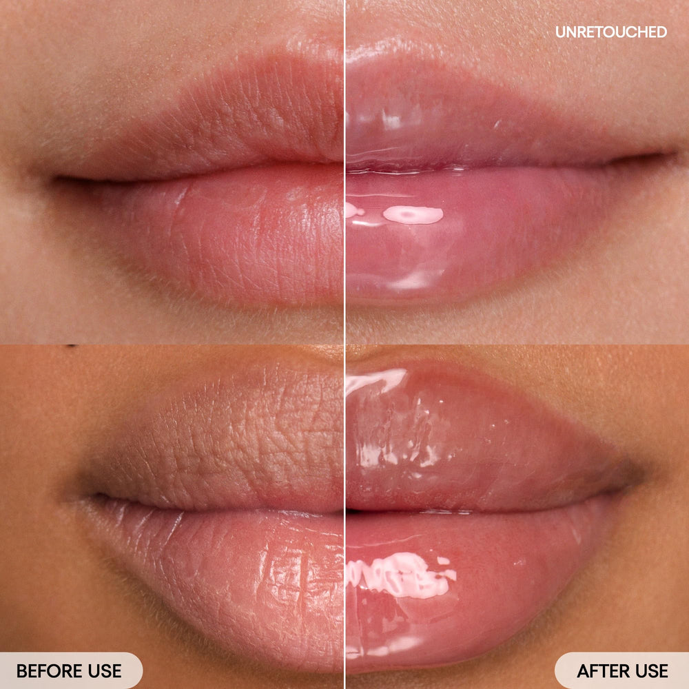 Laneige Lip Glowy Balm Berry swatch shows subtle berry tint and shine
