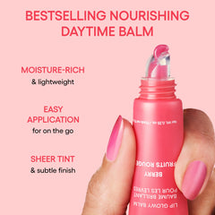 Laneige Lip Glowy Balm Mango with shea butter for soft lips.