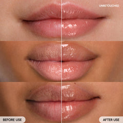 LANEIGE Lip Glowy Balm Peach Iced Tea swatch—subtle tint.