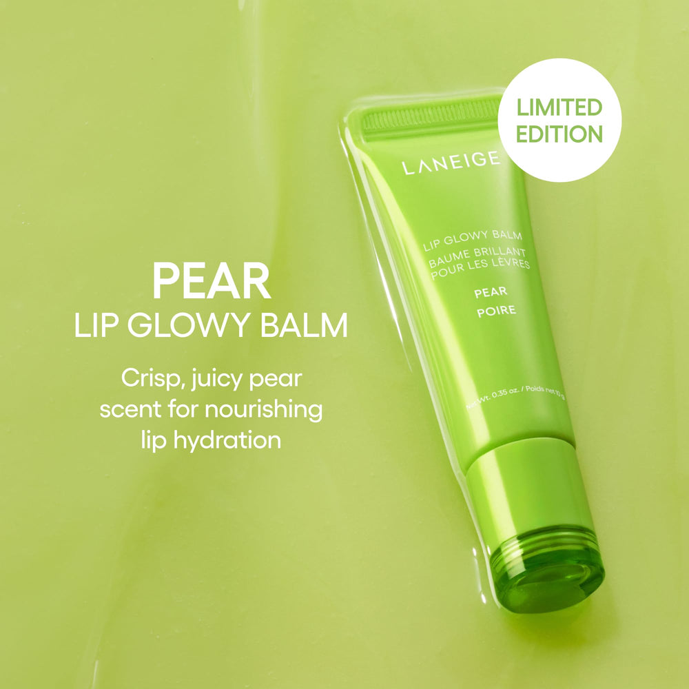 Close-up of LANEIGE Pear scent balm applying a sheer tint with gloss.