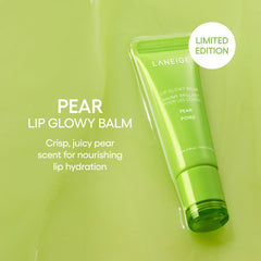 Close-up of LANEIGE Pear scent balm applying a sheer tint with gloss.