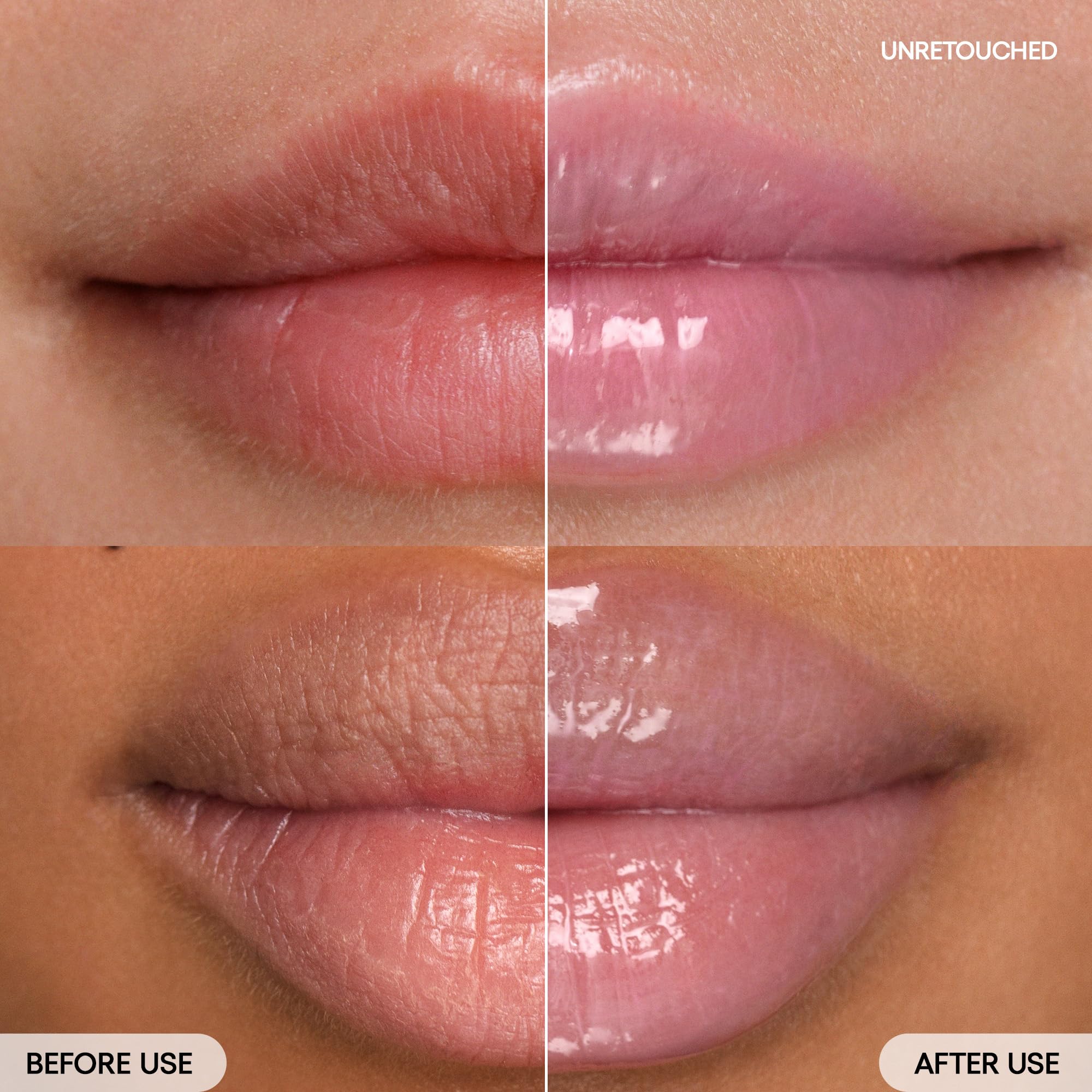 Laneige Lip Glowy Balm swatch on lips shows glossy finish