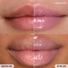 Laneige Lip Glowy Balm swatch on lips shows glossy finish
