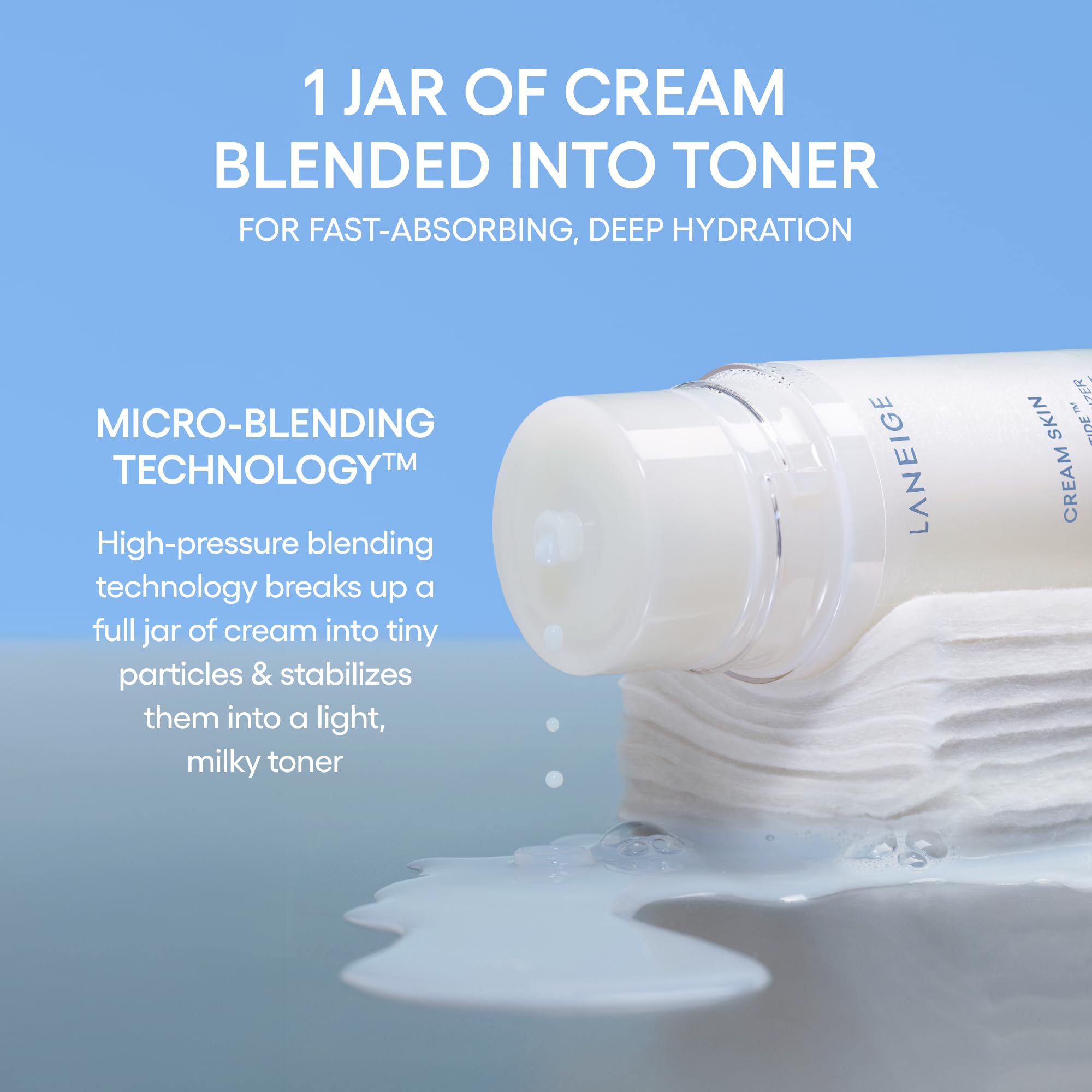Laneige morning and evening routine shot with toner.