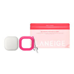 Laneige Neo Blurring Powder compact close-up showing soft-focus blur and pore definition