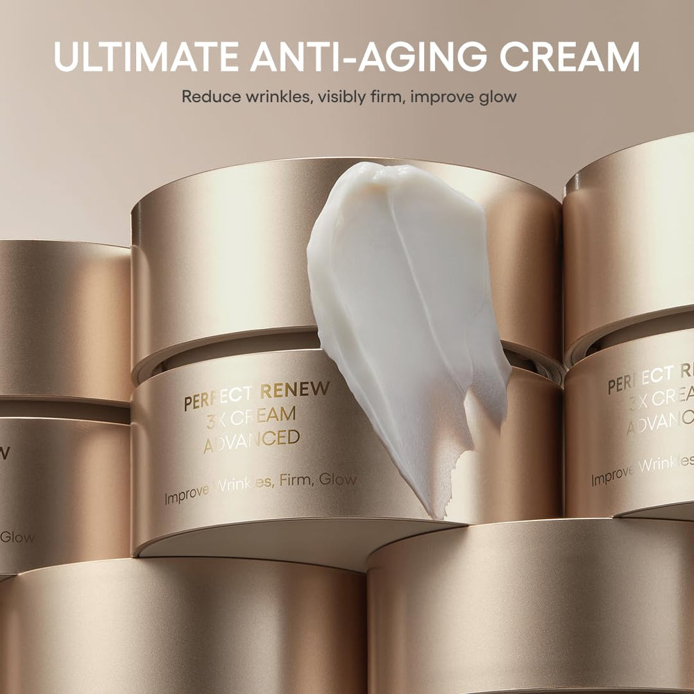Laneige Perfect Renew 3X Cream packaging shot with premium skincare branding.