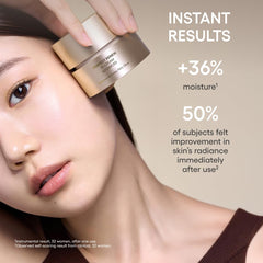 Laneige Perfect Renew 3X Cream swirl on hand demonstrating luxurious, smoothing texture.