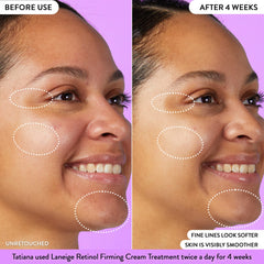 Laneige Retinol Firming Cream packaging display emphasizing gentle retinol.