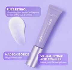Laneige Retinol Firming Cream pump detail for easy targeted application.