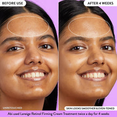 Laneige Retinol Firming Cream texture swirl showing smooth, velvety finish.