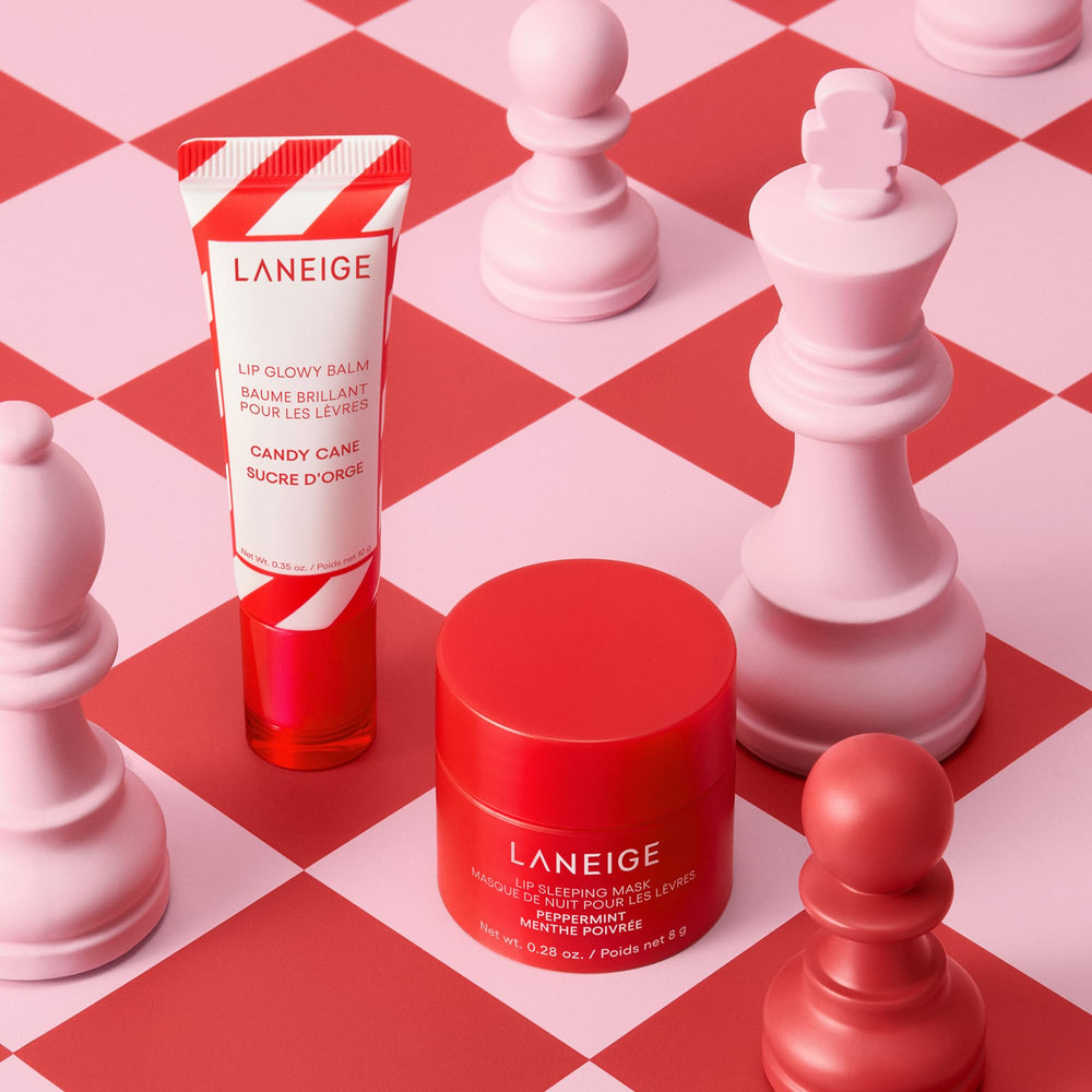 Laneige Smooth lips after application close-up, nourished feel.