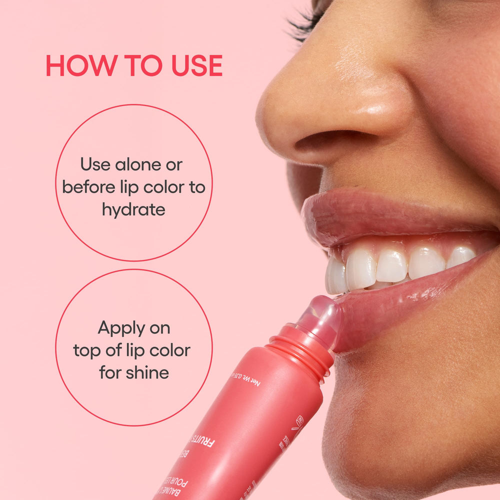 Sheer pear tint on lips from LANEIGE Lip Glowy Balm.