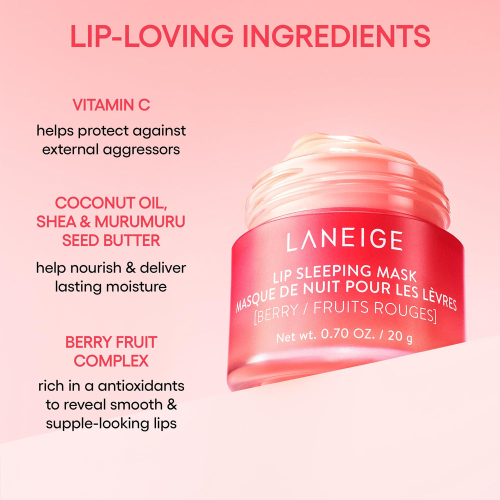 LANEIGE Vanilla scented lip mask in action during nighttime ritual