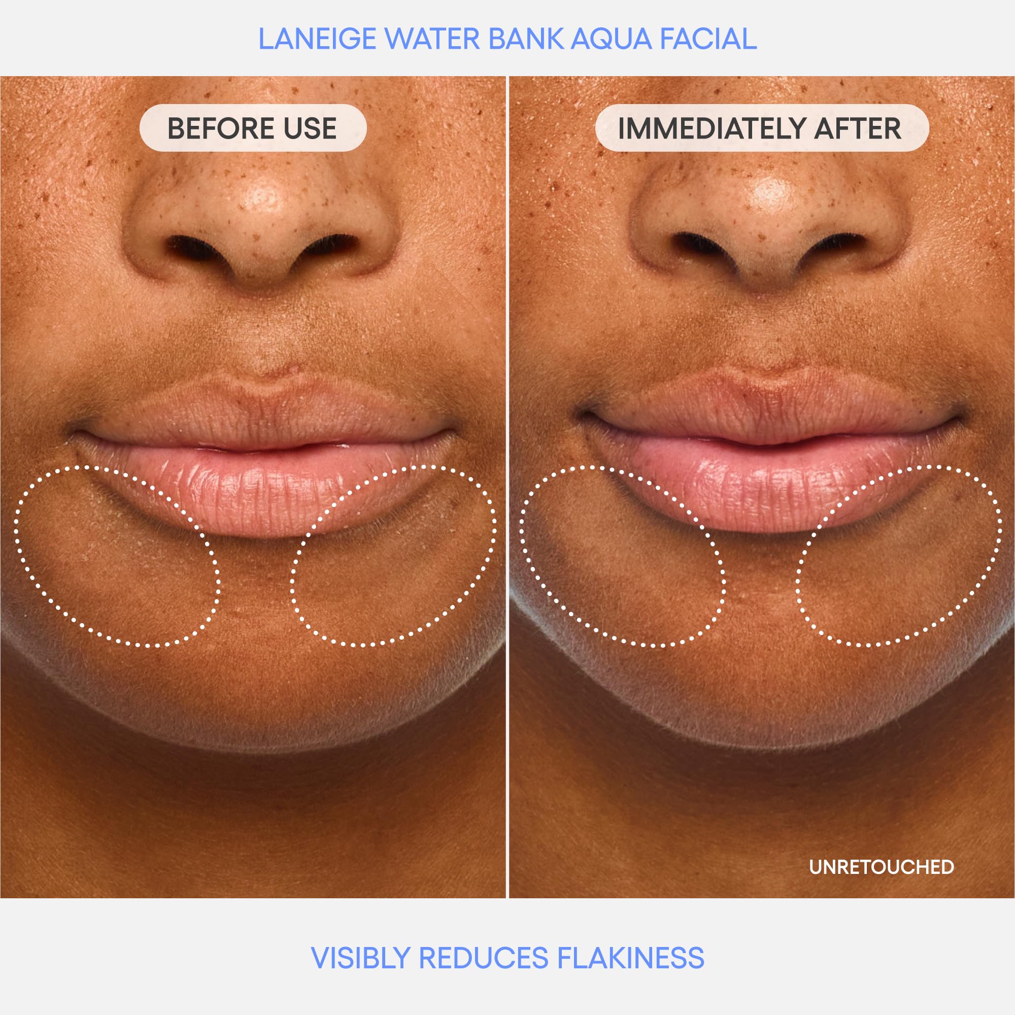 LANEIGE Water Bank Aqua Facial Serum on skin being applied for smooth texture