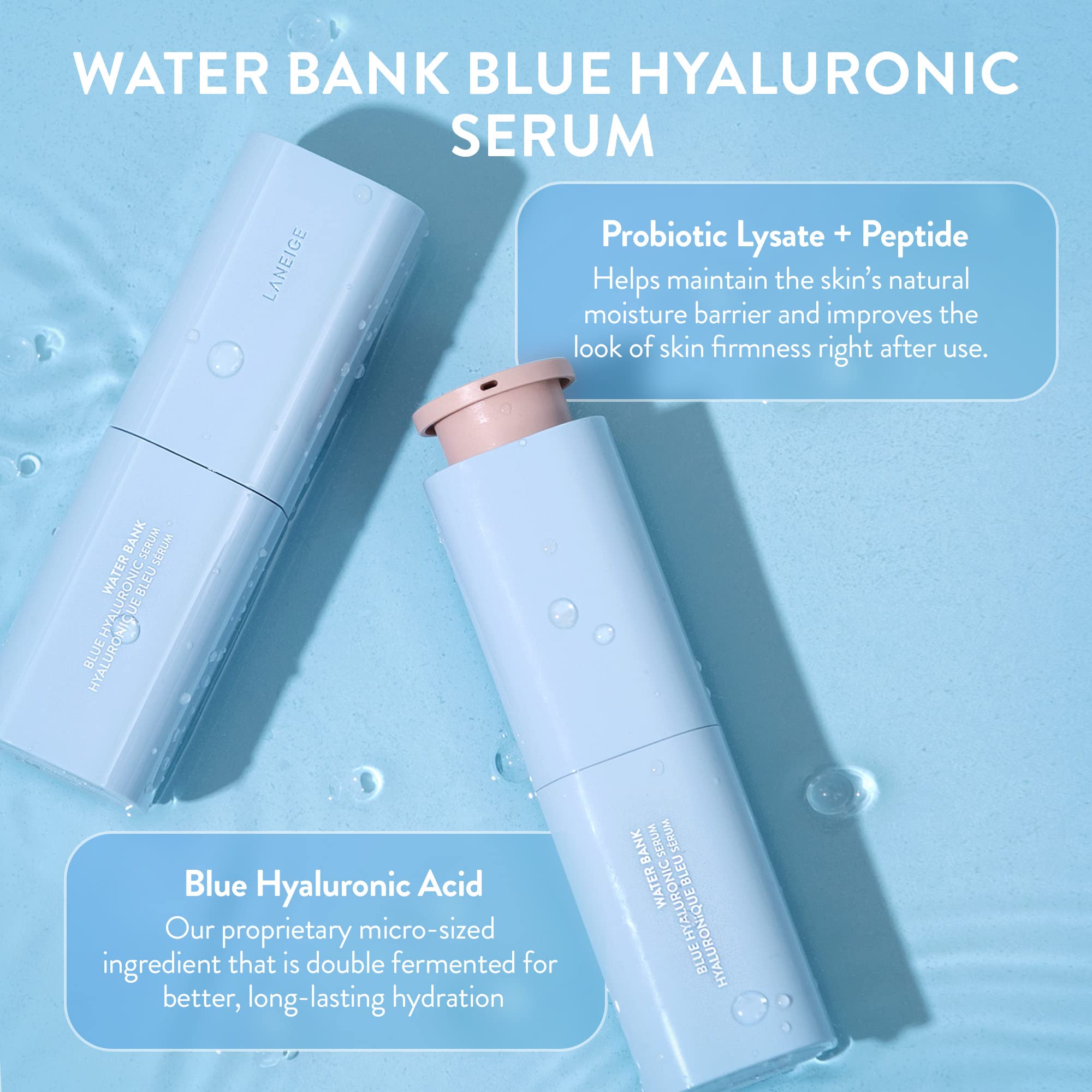 LANEIGE Water Bank serum is dispensed evenly for morning and night routines