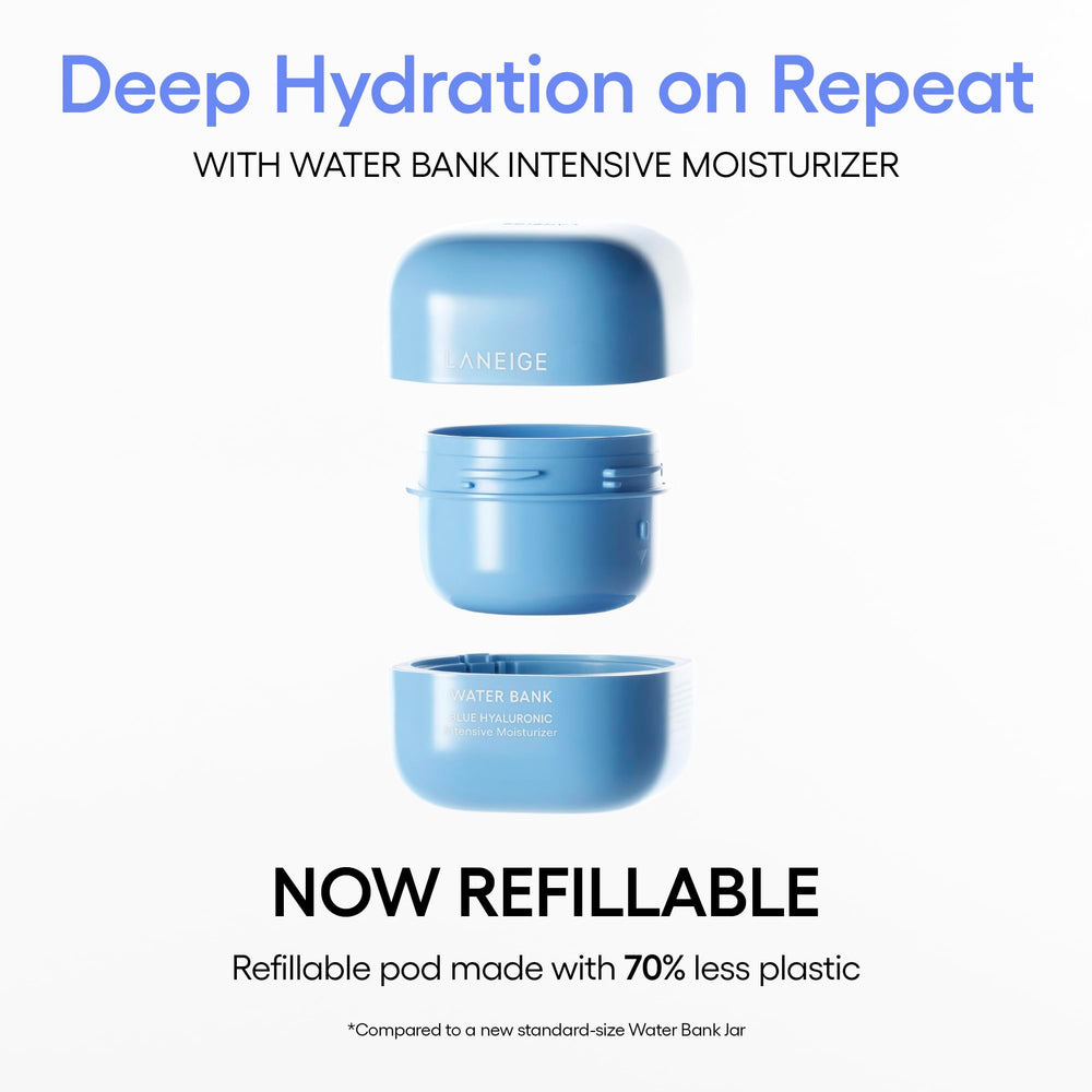 Laneige Water Bank Blue Hyaluronic Texture swirls demonstrate a rich cream feel