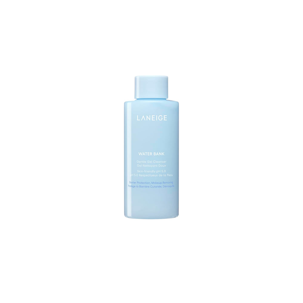 LANEIGE Water Bank Gentle Gel Cleanser Mini bottle pour, hydrates while cleansing.