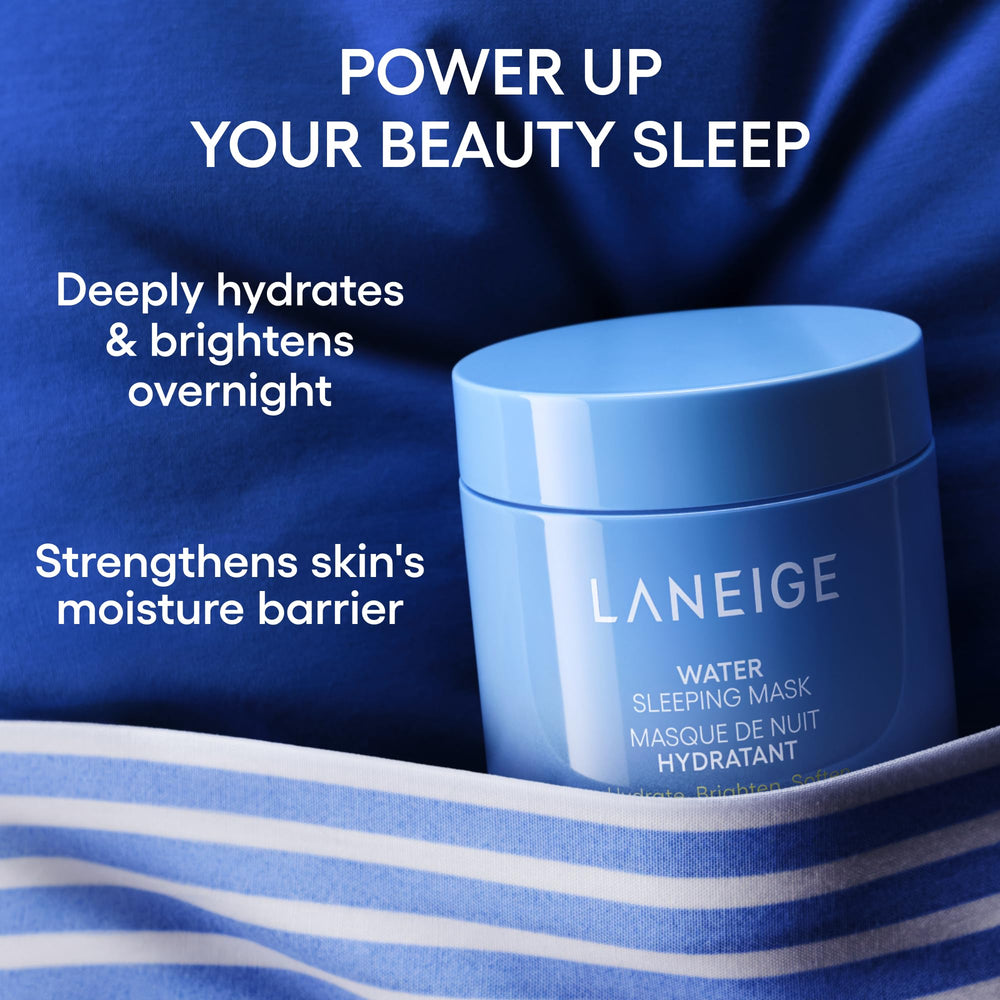 LANEIGE Water Sleeping Mask gel texture during application conveys refreshing, non greasy hydration.