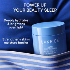 LANEIGE Water Sleeping Mask gel texture during application conveys refreshing, non greasy hydration.