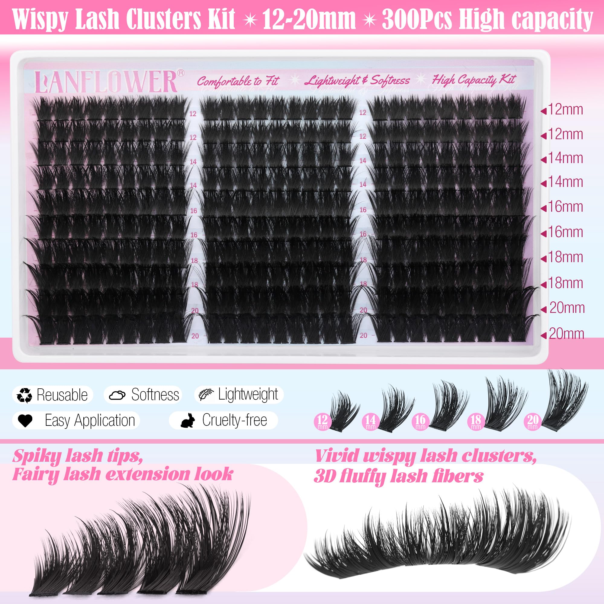 LANFLOWER 300-piece kit provides cost-effective at-home lash extensions.