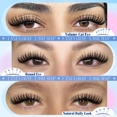 LANFLOWER Flora Lash Clusters CD curl close-up on eye-opening curl
