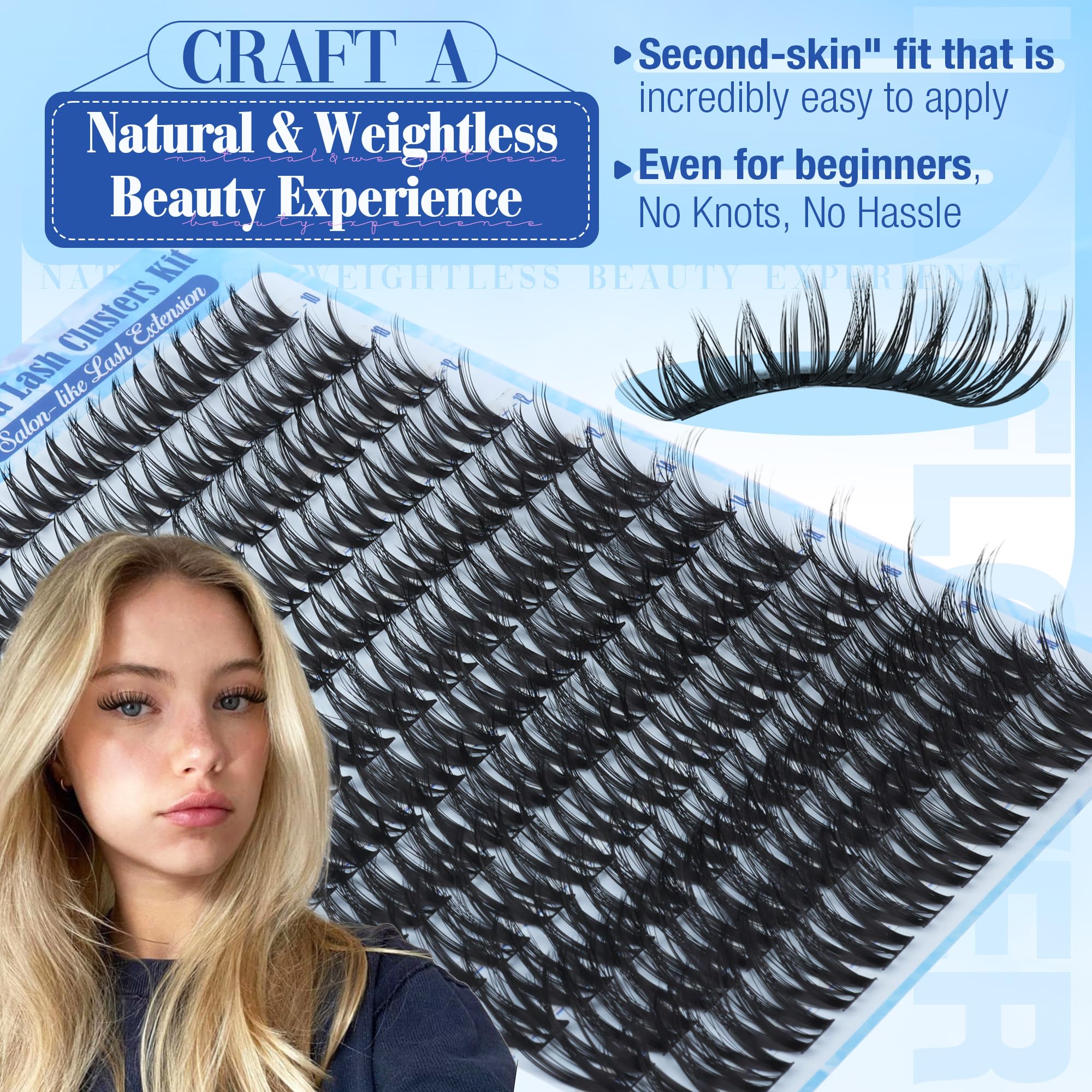 Lanflower Flora Lash Clusters Kit diseño fácil para principiantes.