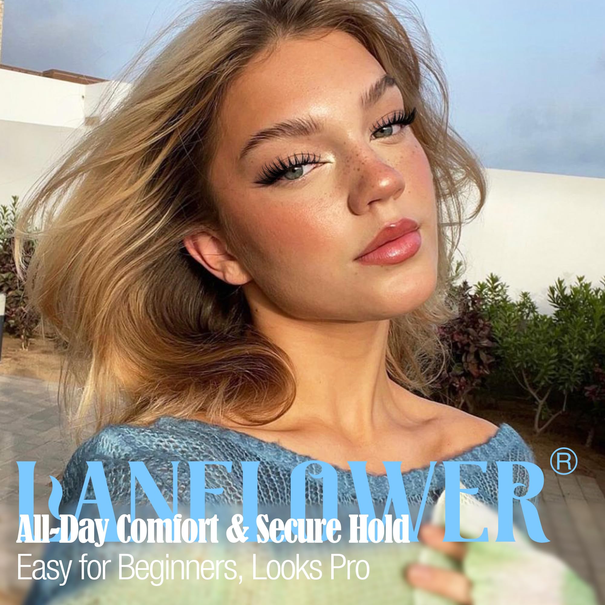 Lanflower Flora Lash Clusters ultra-thin band close-up emphasizes lightweight comfort