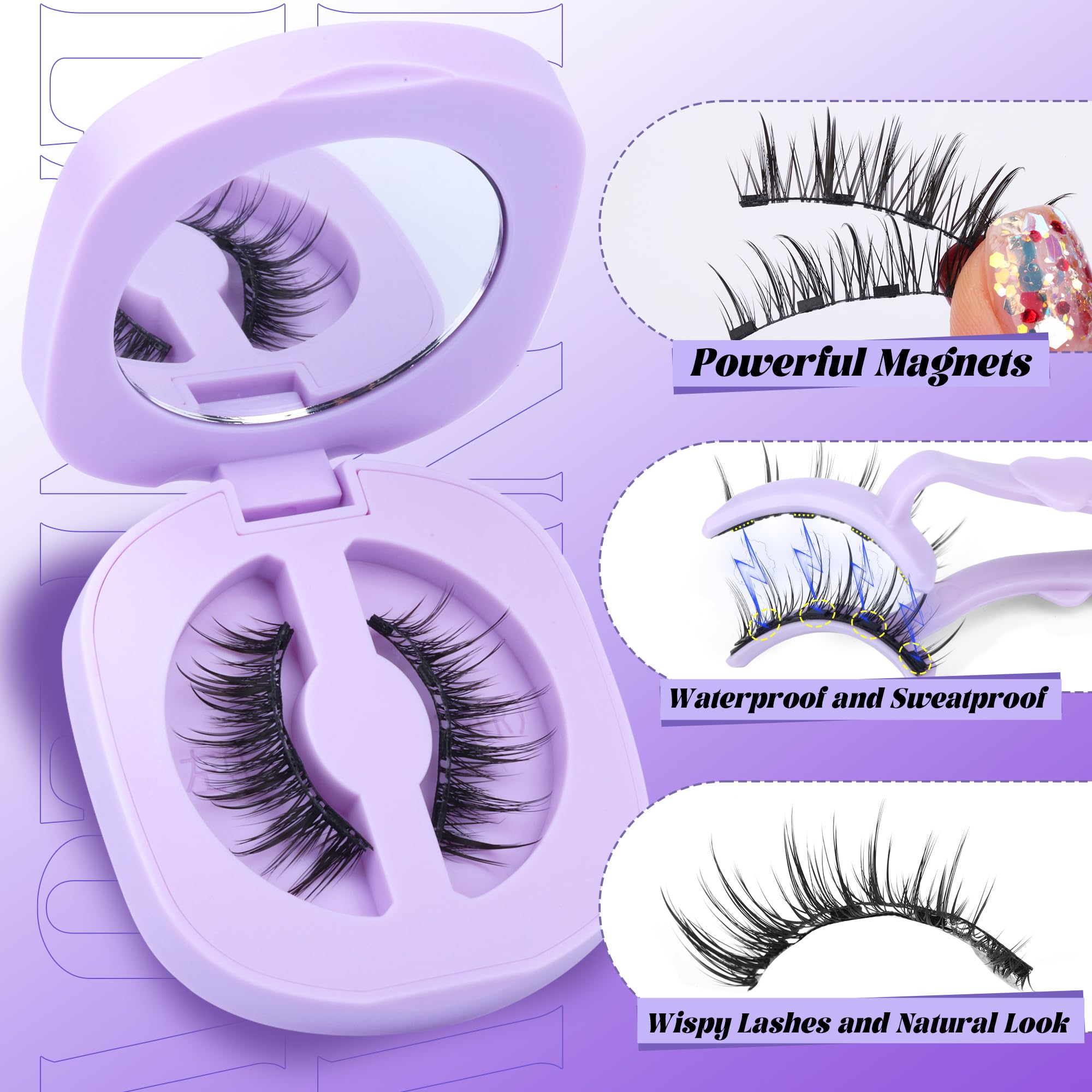 Lanflower magnetic-eyelashes-in-use demonstrate irritation-free wear with comfort