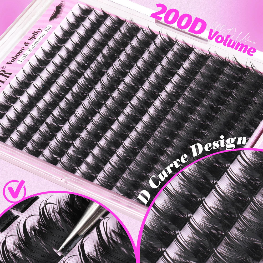 LANFLOWER Precision-blend lash clusters close-up for seamless natural integration.