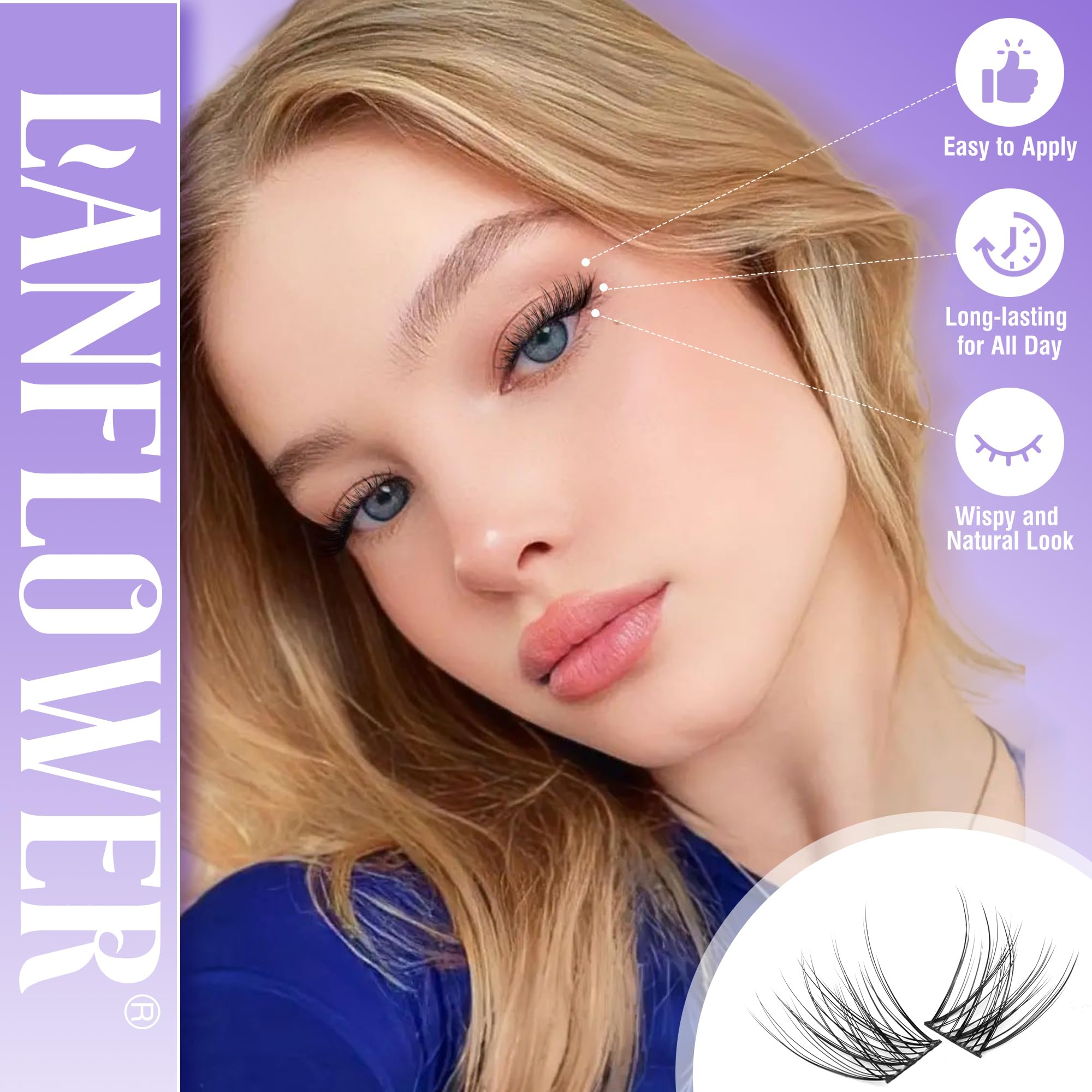 Lanflower-precision-lash-tweezers enable precise, mess-free lash placement.