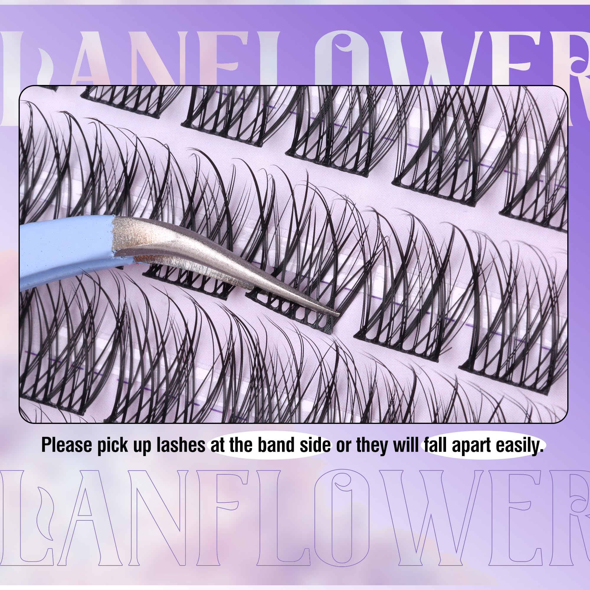 Lanflower-reusable-lash-clusters-durability highlight long-term value and eco-friendly DIY wear.