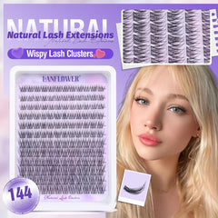 Lanflower wispy-lashes-curved-c-curve close-up shows soft lashes for balanced daytime look.
