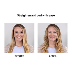 L'ANGE HAIR Aplatir adjustable-temp dial enables personalized styling temps.