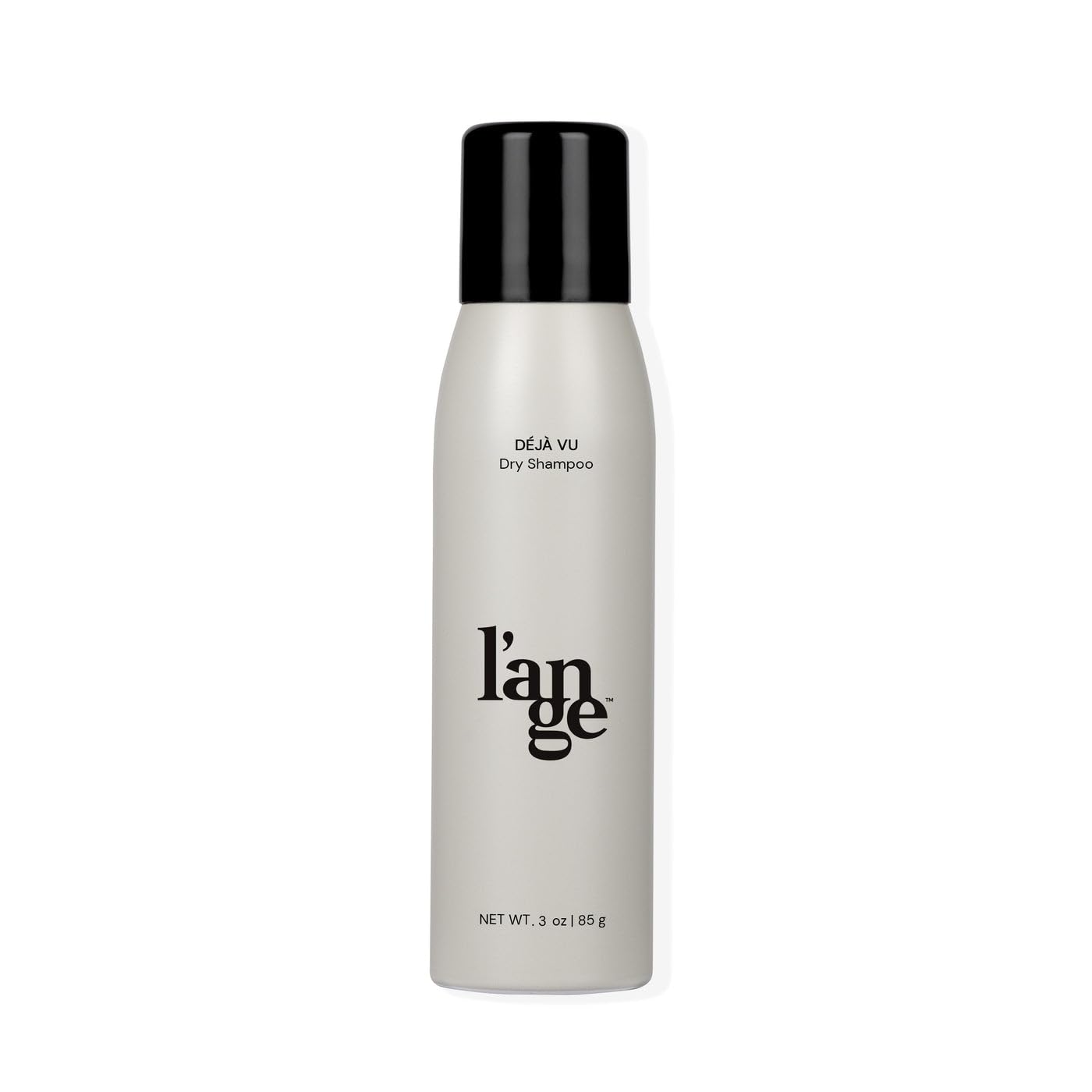 L'ANGE HAIR Deja Vu dry shampoo bottle close-up showing oil absorption for refreshed strands.