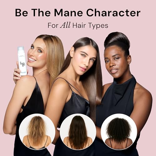 L'ANGE HAIR Heat-Activated Protection spray demonstrates even application and frizz defense.