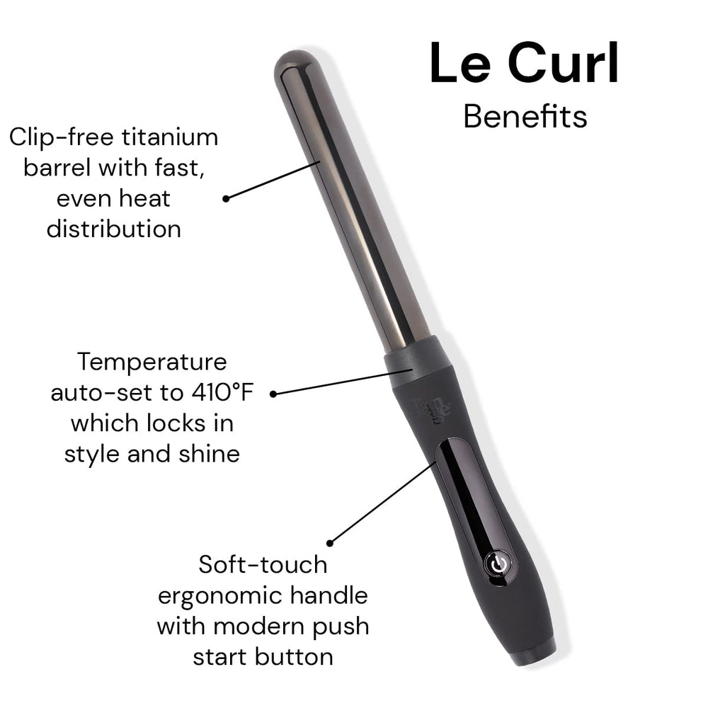 L'ANGE Hair Le Curl clip-free design in action promotes fast, snag-free styling.