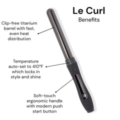 L'ANGE Hair Le Curl clip-free design in action promotes fast, snag-free styling.