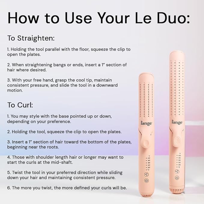 L'ANGE HAIR Le Duo Grande 360° Airflow Styler titanium plates deliver even heat.