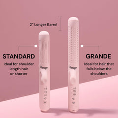 L'ANGE HAIR Le Duo Standard titanium plates provide crease-free styling.