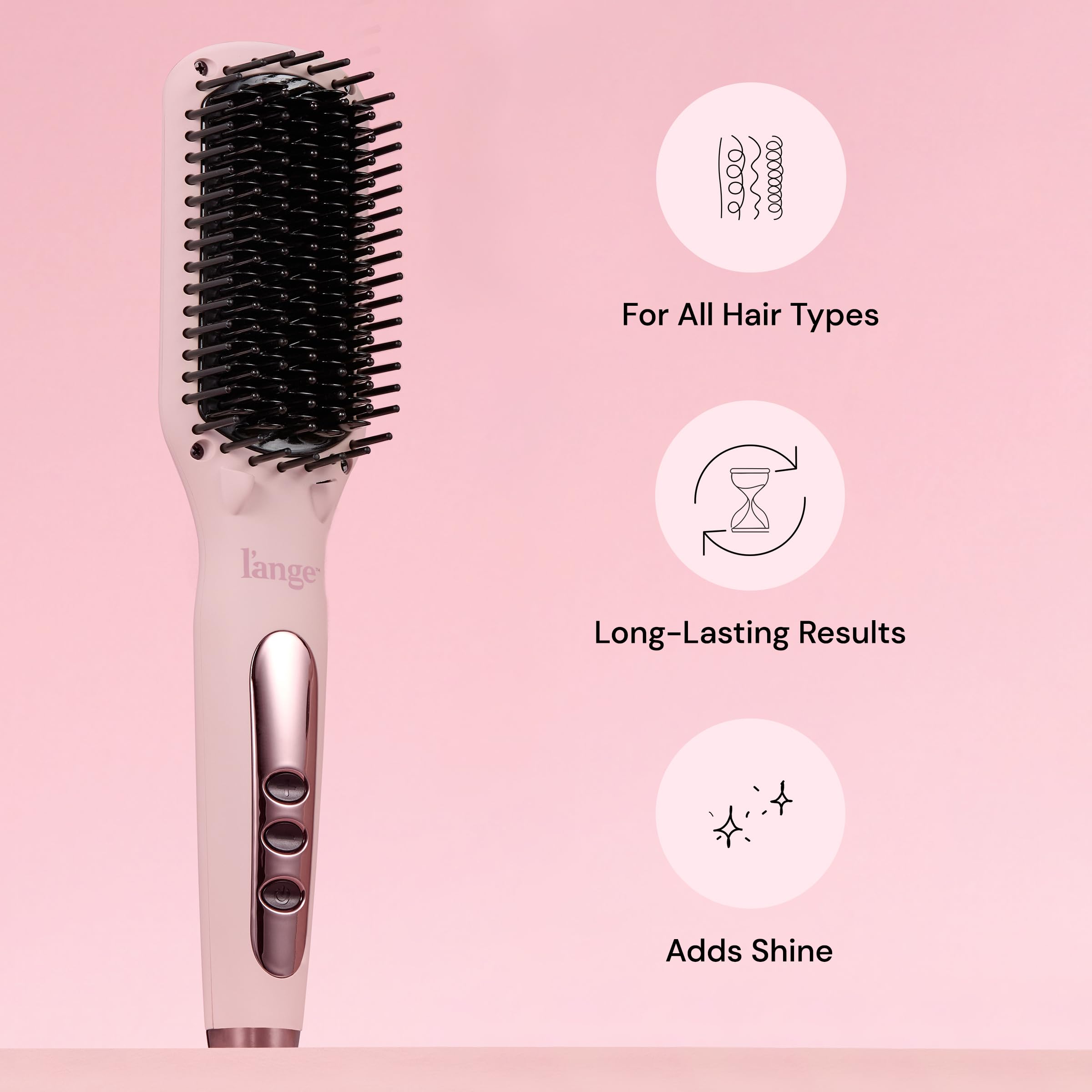 L'ANGE HAIR Le Vite brush digital LCD panel demonstrates precise temperature control