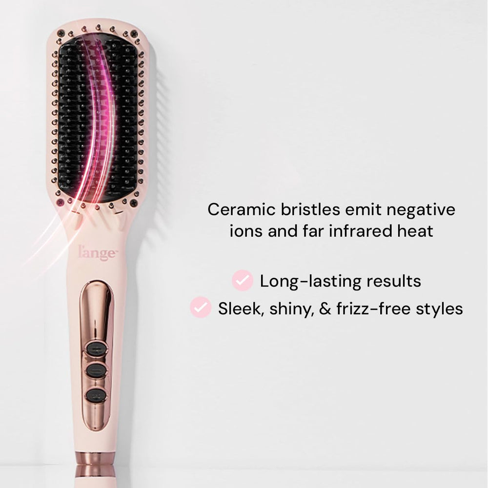 L'ANGE HAIR Le Vite brush heat plate close-up emphasizes smooth glide